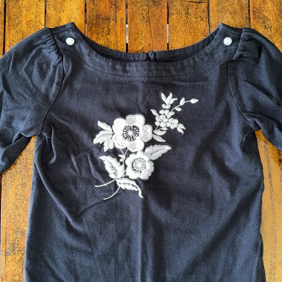Janie and Jack Girls 5T Long Sleeve Black Tee - Picture 2 of 6